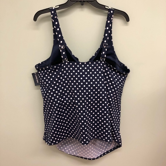 Land’s End | Women's Polka Dot Tankini Top | Navy | Size 24W - Picture 2 of 3